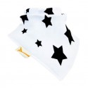 Bavoir bandana Funky Giraffe - Stars en blanc et noir